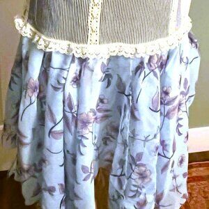 Designer Asymmetrical Skirt Denim & Viscose | Handmade-NWT